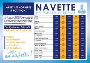 Navette : arrêts et horaires 2025