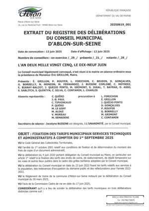 Délibérations 19 Juin