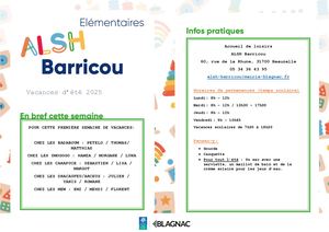Programme Barricou Fusion Elem Juillet