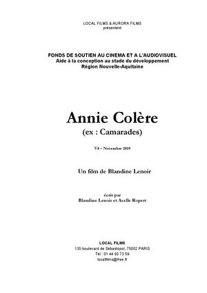 Dossier Aide Au Développement 2020, Annie Colère, Blandine Lenoir