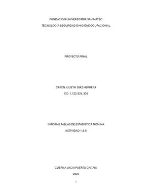 Informe Estadisticas Nomina