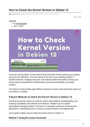 How To Check The Kernel Version In Debian 12