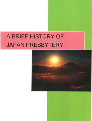 A Brief History Of Japan Presbytery