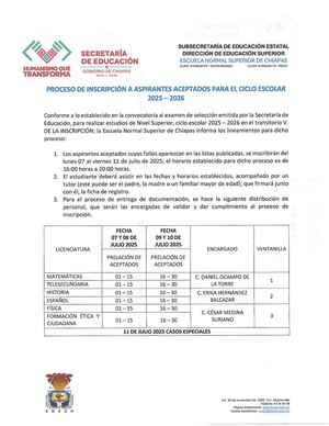 Proceso de Inscripción ENSCH