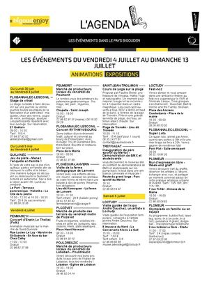 Agenda Des Animations Du Pays Bigouden