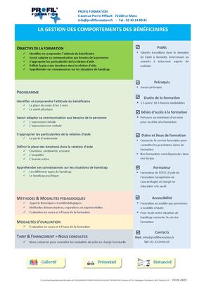 Gestion des comportements des bénéficiaires
