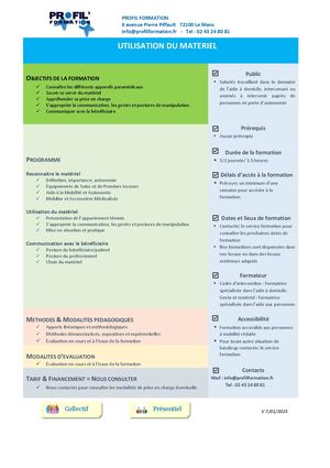 Utilisation du matériel