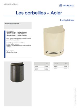 Corbeille Demi Cylindrique 125 0519 00