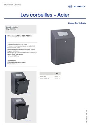 Corbeille Coupe Feu 124 0519 00