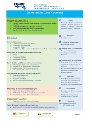 Les métiers de l'aide à domicile