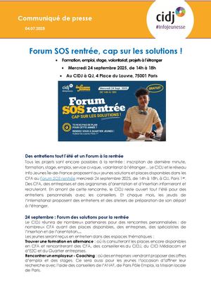 CP SOS Rentrée 2025 CIDJ Version Ete