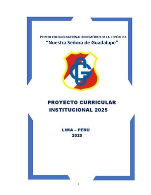 PROYECTO CURRICULAR INSTITUCIONAL - NSDG - 2025
