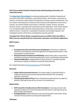 Paint Thinner Market Poised for Steady Growth Amid Expanding Construction and Automotive Sectors