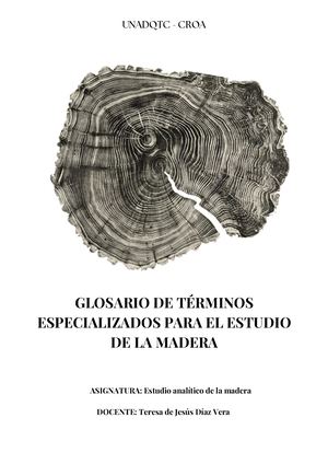 G A Glosario de términos especializados para el estudio de la Madera
