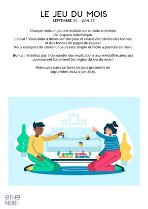Le jeu du mois : septembre 2024 - Juin 2025