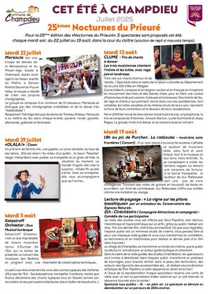Encart culture  Champdieu Juin 2025
