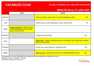 Nouveau Menu S28 2025