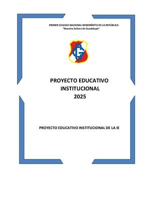 PROYECTO EDUCATIVO INSTITUCIONAL 2025