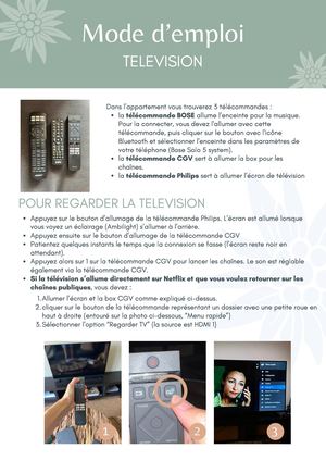 Mode d'emploi Télévision