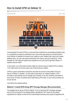 How To Install Ufw On Debian 12