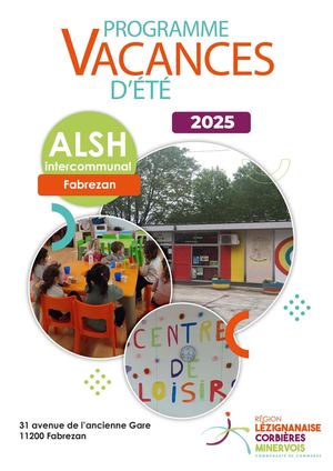 Plaquette des vacances d'été 2025 Fabrezan