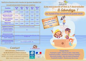 Programme Vacances Juillet 2025