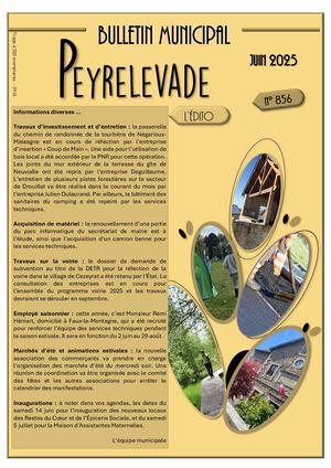 Bulletin Municipal Peyrelevade Juin 2025 N°856