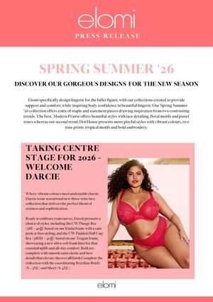 Elomi Lingerie Press Release Ss26