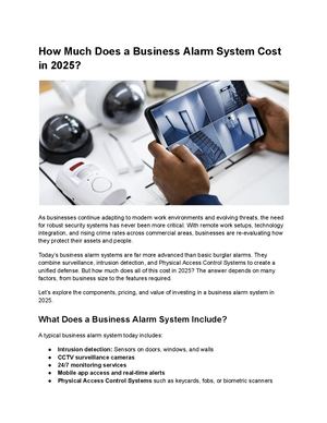 How Much Does A Business Alarm System Cost In 2025