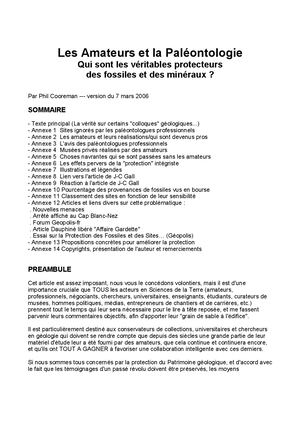 Amateurs Et Paleontologie
