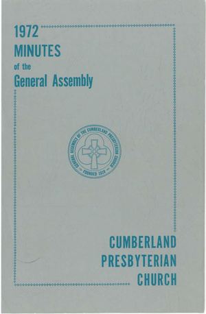 1972 Minutes of the General Assembly Cumberland Presbyterian Church