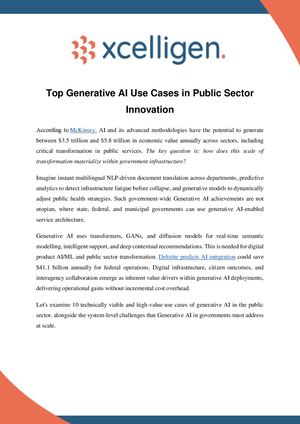 Top Generative Ai Use Cases In Public Sector Innovation