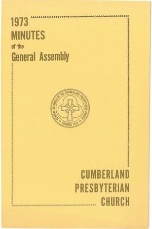 1973 Minutes of the General Assembly Cumberland Presbyterian Church