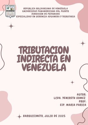TRIBUTACION INDIRECTA EN VENEZUELA