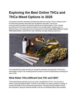 Exploring The Best Online Thca And Thca Weed Options In 2025