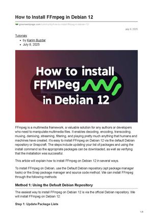 How To Install Ffmpeg In Debian 12