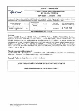 Règlement Intérieur jeunesse