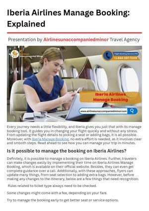 Iberia Airlines Manage Booking: Explained