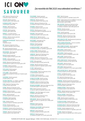 Marchés De L'été 2025