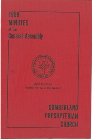 1959 Minutes of the General Assembly Cumberland Presbyterian Church