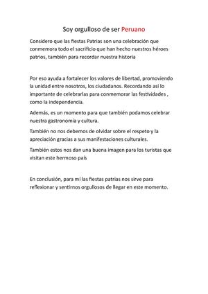 Soy Orgulloso De Ser Peruano