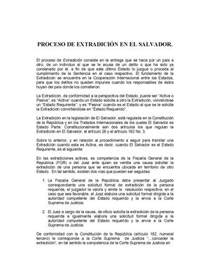 Extradicion El Salvador