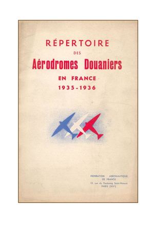 7 Répertoire des aéroports douaniers en France - 1935 1936