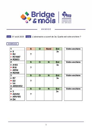 9. Bridge&mois Avancé Exercice