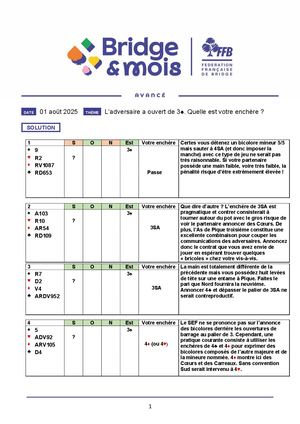 9. Bridge&mois Avancé Solution