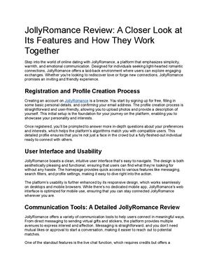JollyRomance Review: A Closer Look At Its Features And How They Work Together