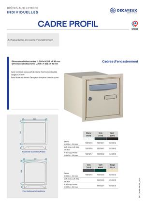 Cadre Encastrement Profil 131 0519 00