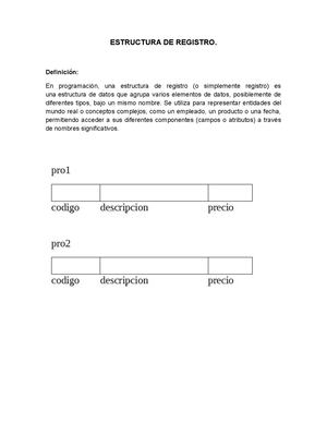 Estructura De Registro