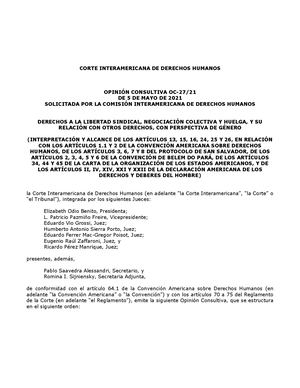 Opinion Consultiva 27