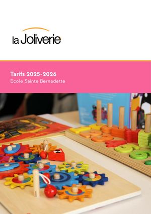 Tarifs - école Sainte Bernadette
